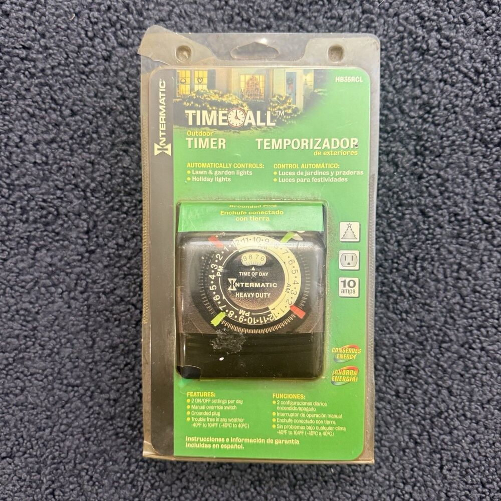 Intermatic Lamp Timer TN111 On/Off Switches Easy-Set Dial New